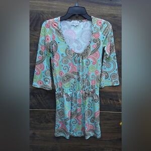 Mud Pie Multicolor Paisley Floral Fall dress small